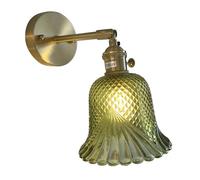 Wall Light, Wall Lamp, Glass with Glass Shade Up & Down Adjustable Single Head for Bedroom Living Room Kitchen Loft (Green)