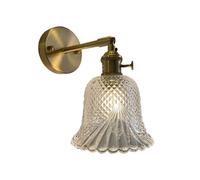 Wall Light, Wall Lamp, Glass with Glass Shade Up & Down Adjustable Single Head for Bedroom Living Room Kitchen Loft (Transparent)