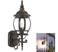 Wall Light, Wall Lamp, Outdoor Black Wall Lantern Security Light Mounted IP44 Weatherproof with Lantern Tradital Exterior Lamp Glass Patio Garden Porch Entryway Wall Sconce