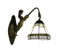 Wall Light, Wall Lamp, Stained Glass, Mirror Front Light Fixture, Victorian Decorative Wall Lamp for Staircase Bedroom Beside Hotel Hallway (Green)