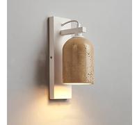 Wall Light, Wall Lamp, Wall Lamp with Natural And Iron Wall Sconce Lighting Fixture Wall Mounted Lamp Indoor for Living Rooms, Study Rooms, Hallways(White)