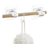 Wall Mount Curtain Bracket Crossbar Hook - Curtain Rod Hook, Adhesive Rods Hanger | No Drill Brackets Fixing Bracket with Adjustable Curtain Rod Hooks for Bedroom, Offices, Living Room