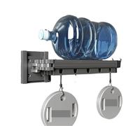 Wall Mount Foldable Shower Curtain Rod Set, Bathroom Partition For Wet And Dry Separation, With A Folding Rack(Light Grey,5 pleats)