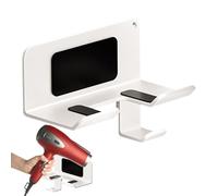 Wall Mount Hair Dryer Stand - Bathroom Storage Organizer for Styling Accessories | Sturdy Metal with Adjustable Holder Clips, Convenient Wall Rack for Dryer, Hairbrushes Curling Iron 6.3x3.54x4.72 in