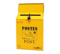 Wall Mount Mailbox - Decorative Waterproof Locking Letter Box, Metal Mailbox with Key Security System, Outdoor Wall Mounted Mail Storage Box, Weather Resistant Post Boxes for Home Porch Garden