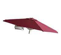 Wall Mount Patio Umbrella - Outdoor Garden Balcony Tilting Sunshade Umbrella Aluminium 7ft / 220cmine Red