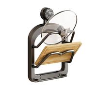 Wall Mount Pot Lid Holder - Aspirazione Cup Wall Organizer, 2-Tier No-Drill Pot Pan Storage Rack for Kitchen Use | Waterproof Lid Rack for Countertops, Cabinet Door, Indoor Home Cooking Space