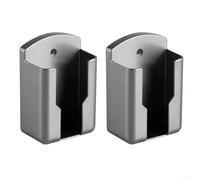 Wall Mount Remote Holder 2-Pack Plastic Storage(gray) | 2-pack wall mounts, easy screw install, no complex tools, holds per tv and AC remotes, black or white