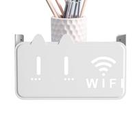 Wall Mount Router Holder, Acrylic Router Storage Shelf, Space Saving Cable Organizer, Decorative Router Stand, Multifunctional, Adhesive Router Mount, Home Networking Shelf