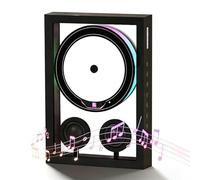 Wall Mountable Music Frame Cd Player, Wall Mounted Cd Player, 4 Ambient Lighting Mode, Dual-Purpose Wall-Mount/Desktop Design, for Home/corridor/Office/Wall Decor