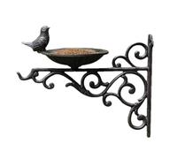 Wall Mounted Bird Feeder, Wall Mounted Bird Bath, Decorative Bird Feeder, Cast Iron Garden Ornaments - , Mealworms Water Tray with Bracket for Outdoor Decor