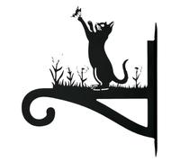 Wall-Mounted Cat Shape Planter Hook Metal Plant Hanger Outdoor Lantern Brac | Cute Cat Shape Metal Plant Hangers Add Unique Decorative Charm While Securely Holding Hanging Planters Baskets Lanterns