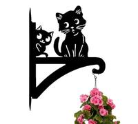 Wall-Mounted Cat Shape Planter Hook Metal Plant Hanger Outdoor Lantern Brac | Cute Cat Shape Metal Plant Hangers Add Unique Decorative Charm While Securely Holding Hanging Planters Baskets Lanterns