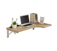 Wall-Mounted Corner Computer Desk Multifunction Foldable Study Desk Multi-Color Optional Multi-Size Optional Deep Pecan Color Yellow 100cm