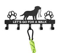 Wall Mounted Dog Organizer - Wooden Storage Rack With Key Hook, Strong Construction Holder, Stylish Rustic Decor, Compact Entryway Organizers | Decorative Shelf Hooks For Collars Leashes Harnesses