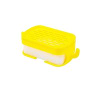 Wall Mounted Double-layer Soap Box Hole-free Soap Dish with Sponge Fit for Kithcen Holder Bathroom Rack Shelves Supplies Black