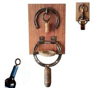 Wall Mounted Horseshoe Bottle Opener, Rustic Horseshoe Wine Opener Corkscrew Wall Mounted, Unique Kitchen Bar Walls Decor for Wine Enthusiasts (1PCS)