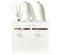 Wall-Mounted Knife Rack - 9.64×8.26×1.57in Wall Cutter Holder | Kitchen Scissors Organizer with Hooks | WallMounted Cutter Holder | Dishcloth Sponge Organizer Walls Scissors Holders for Dishcloth