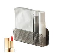 Wall Mounted Makeup Organizer - Clear Storage Shelf, Stick On Wall Box | Space Saving Bathroom Organizer, Makeup and Toiletry Holder, For Organizing Cosmetics and Personal Care Items