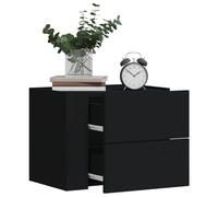 Wall Mounted Nightstands 2 Pack Black 45x30x35 cm with Drawers, Modern Floating Bedside Tables for Bedroom Living Room, Space Saving Storage Cabinet with Strong Frame and Easy Clean Surface