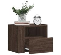 Wall Mounted Nightstands 2 Pack Brown Oak 45x30x35 cm with Drawer, Floating Bedside Tables for Bedroom Living Room, Space Saving Storage Cabinet with Strong Frame and Easy Clean Surface