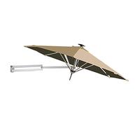 Wall Mounted Patio Parasol Umbrella for Outdoor Garden Balcony Aluminium Pole Sunshade Market Umbrella ?250cm / 8ft Canopy