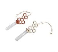 Wall Mounted per honeycomb Test Tube Vase Wood 14cm Wall Mounted | Unique per honeycomb shape, wall mounted design, wood and plastic mix, 14x10x3cm size, modern art style