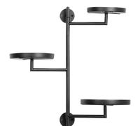 Wall Mounted Plant Holder, 3 Tier Indoor Shelf Stand, 180° Rotating Brackets, Heavy Duty Metal Frame, Space Saving Display Rack, 1 Set, Black, for Flower Pots, Decor, Arrangement, Windowsill, 17.1inch