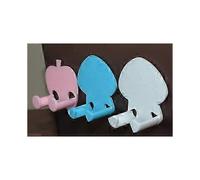 Wall-mounted Power Plug Hook Holder Blue Plastic Durable Cute Design Space-saving Organiser Easy Installation for Home And Offic