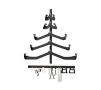 Wall Mounted Pull Up Bar Rack - Black Steel, 5 pezzi Space-Saving Wall Holder, Home Gym Cable Attachment Storage, Heavy Duty Steel Construction | Resistenza Bands, Jump Ropes,