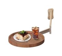 Wall Mounted Round Table, 180° Rotating Foldable Coffee Table, Modern Small Wall Desk, Space-Saving Design, Sturdy Wooden Construction for Living Room, Bedside, Kitchen, 28x28 cm