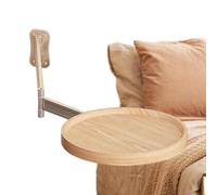 Wall Mounted Round Table, 180° Rotating Foldable Coffee Table, Modern Small Wall Desk, Space-Saving Design, Sturdy Wooden Construction for Living Room, Bedside, Kitchen, 28x28 cm