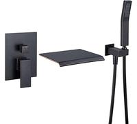 Wall Mounted Shower Taps Filler Waterfall Tub Faucet Contemporary Single Handle Hot And Cold Water Brass Bathroom Bathtub Tub Taps with Hand Shower,Oil Rubbed Bronze