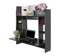 Wall Mounted Table Multifunctional Folding Wall-Mounted Laptop Desk Writing Table with Storage Shelves for Home Office Floating Computer Desk Wall Mounted Desk with Storage Shelves