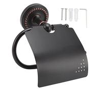 Wall Mounted Toilet Paper Holder | Black Ancient Twist Roll Paper Unit for Bathroom/Kitchen/Under Cabinet | Protective Tissue Hanger, Easy Installation