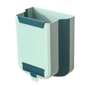 Wall Mounted Trash Can, Foldable Hanging Kitchen Garbage Bin with Lid, ABS, Compact Indoor Waste Container for Food Scrap Bathroom Cabinet Door Countertop Space-Saving Organization, 13.2x23.2x19.2cm