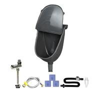 Wall Mounted Urinal With Lid - Wall Mounted Bathroom Washout Urinal | Adjustable Flushing Urine Diverter With Hose | Dorm Vehicle RV Backyard Garage Home Bathroom | Covered Men's Flush Valve Inlet Dra