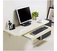 Wall Mounted Wooden Computer Desk Space Saving Home Office Workbench with Simple Design in 5 Colors (White Maple 90x40/35.5x16in)