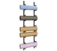 Wall Mounted Yoga Mat Rack, Large Heavy Duty Metal Storage Organizer for Gym & Home, Durable Exercise Mats Display Stand, Space-Saving