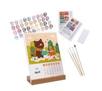 Wall Planner - Year to view Calendar | Painting By Numbers | Yearly Planner | Vernice acrilica Full Year Planning Chart 2025 Calendario mensile con pennello Calendar Desk Decorations for Home School