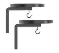 Wall Plant Holder, 2 Piece Heavy Duty Support for Elevated Greenery, Space Saving Low-Profile Design with Reinforced Mounting Plates, Plant Wall Shelf for Kitchen Windowsill, Matte Powder-Coated Black