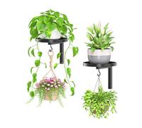 Wall Plant Holder - 2-Piece Space Saving Shelves, Plant Floating Decor Shelves for Offices, Sturdy Bracket Mount, Heavy Duty Ledge Frame with Metal Finish, Vertical Display Stand for Planting