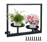 Wall Plant Shelf, Metal Plants Holder, Flower Pot Rack Display, for Living Room, Apartment, Entryway, Yard, Balcony, Patio, Greenhouse, Bedroom Home Decor 17.72x13.98 Inch