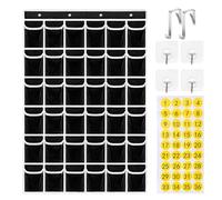Wall Pocket Chart Organizer - 36 Slot Hanging Storage for Cell Phones | Classroom Supplies Holder with Number Labels, Heavy Duty Fabric Organizer for Students, Teachers, Learning Centers, Office Walls