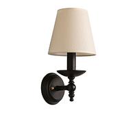 Wall Sconce Light, Simple Creative Iron Metal Single Head Wall Lamp Rural Living Room Bedroom Bedside Lamp Decoration Wall Light with Cloth Lampshade Modern