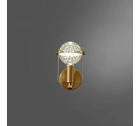 Wall Sconce Lighting Fixture Cube/Spherical Crystal Semi-Flush Mount Wall Lights Single Head LED 5W Nordic Style Copper Bracket (Color : A) (B)