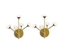 Wall Sconce Wrought Iron Photo Wall Lighting Bracket Light Using G4 Light Source Black Bedroom Study Can Be Used For Reading Wall Lamp Modern Creative Personality Dendrit (Gold 2 packs)