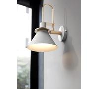 Wall Sconces Modern Cone Metal Shape Wall Lantern Kit Bedside Wall Mount Lamp Sconce 1 Light Indoor Decoration -Yellow Finish/White