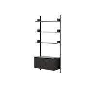Wall Shelf 1900 Libreria con Ante Basse in Frassino Nero