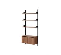 Wall Shelf 1900 Libreria con Ante Basse in Noce